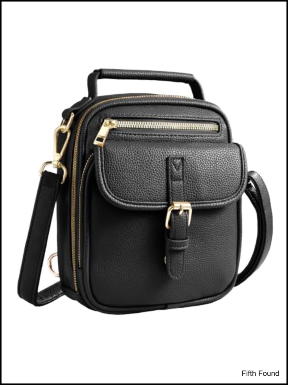 Vegan Leather Crossbody Bag with Anti Theft Zipper Pocket